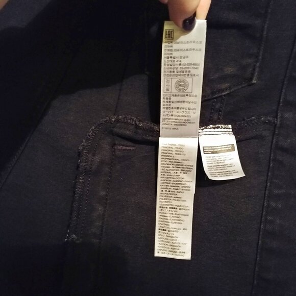 Levi's Black Hybrid Denim Hoodie Original Trucker Jacket Size M - Picture 10 of 12